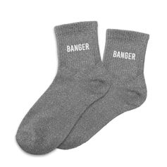 Chaussettes paillettes banger gris et blanc 36-42