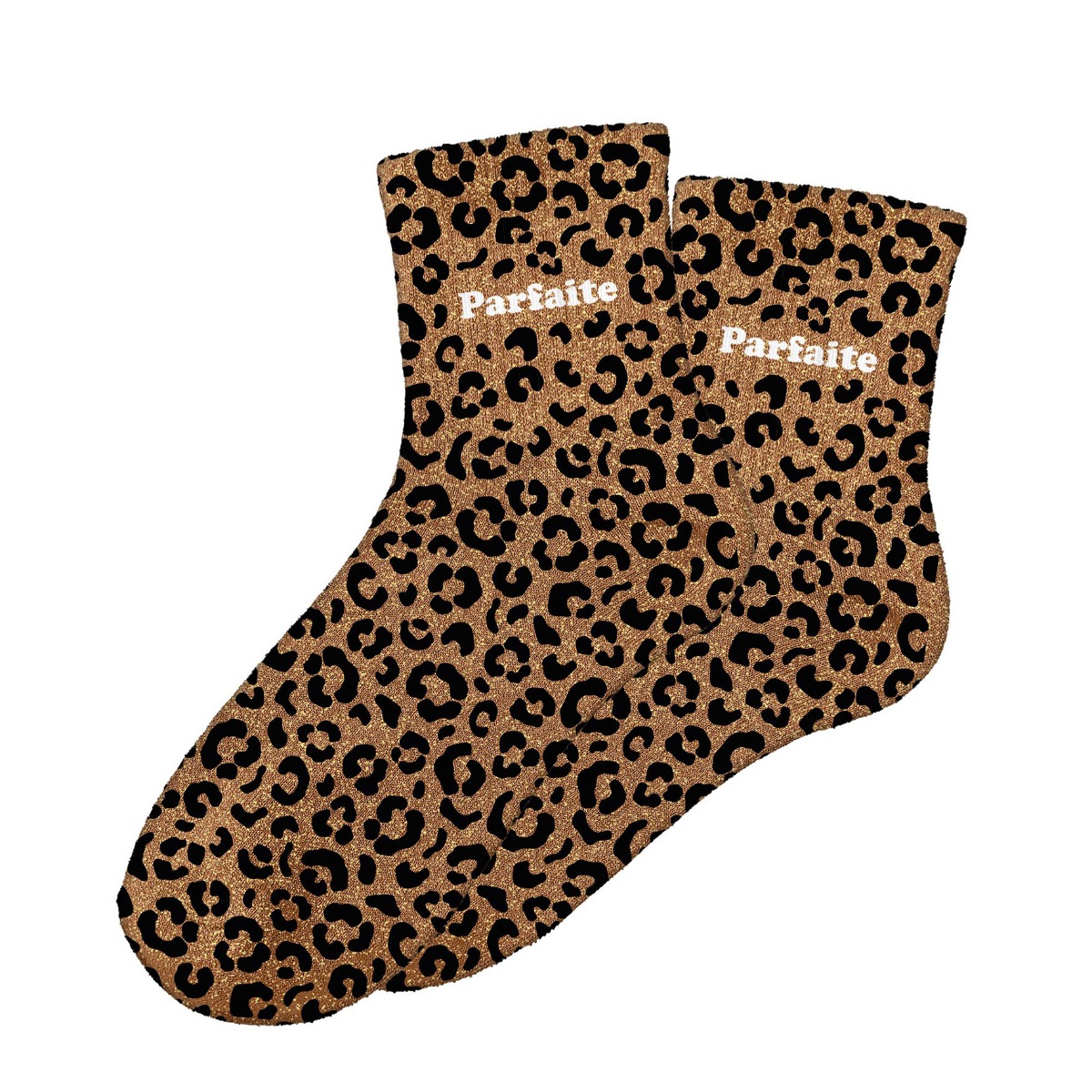 Chaussettes paillettes parfaite léopard marron noir 36-42