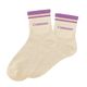 Chaussettes paillettes rayées connasse beige et violet 36-42