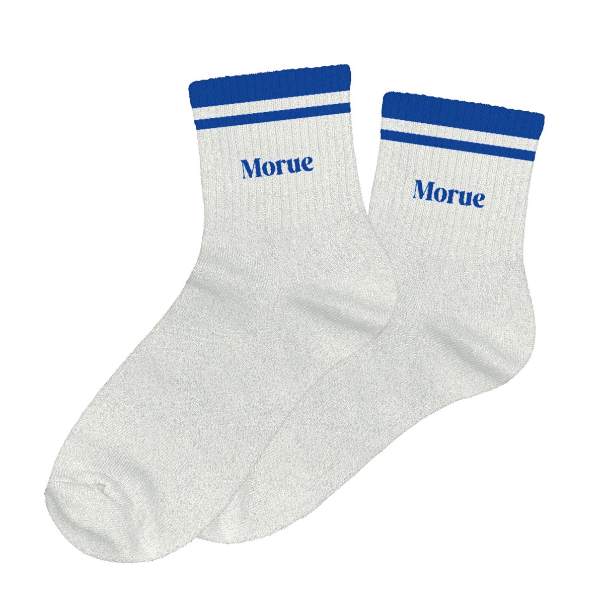 Chaussettes paillettes rayées morue blanc et bleu 36-42