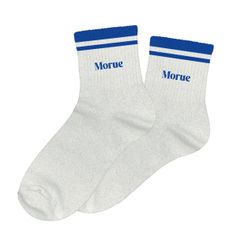 Chaussettes paillettes rayées morue blanc et bleu 36-42