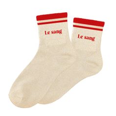 Chaussettes paillettes rayées le sang beige et orange 36-42