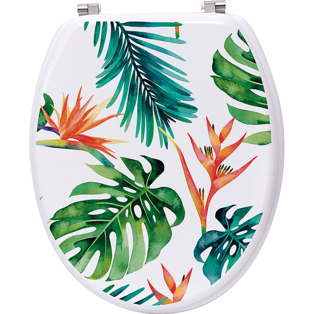 Abattant WC feuille de palmier exotic 37.5x46cm - Centrakor