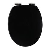 Brosse WC métal couvercle rabattable noir 11x38.5cm - Centrakor