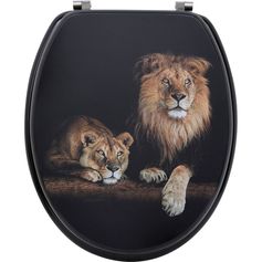 Abattant WC MDF imprimé lions 37.5x46cm
