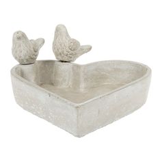 Abreuvoir pour oiseaux ciment gris 20x21x10.5cm