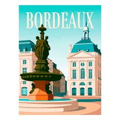 Affiche déco Bordeaux 30x40cm
