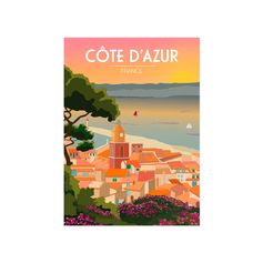 Affiche déco Côte d'Azur 30x40cm