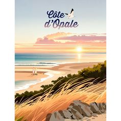 Affiche déco Côte d'Opale 30x40cm