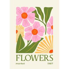 Affiche déco expo flowers 21x29.7cm