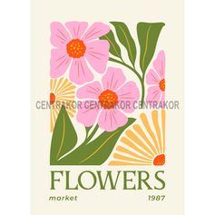 Affiche déco expo flowers 21x29.7cm