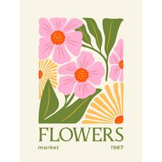 Affiche déco expo flowers 30x40cm