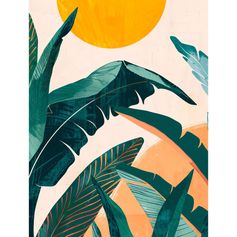 Affiche déco feuilles tropicales 30x40cm