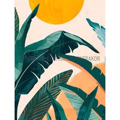 Affiche déco feuilles tropicales 30x40cm