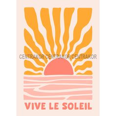 Affiche déco illustration vive le soleil 21x29.7cm