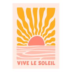 Affiche déco illustration vive le soleil 50x70cm