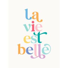 Affiche déco inscription la vie est belle 30x40cm
