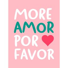 Affiche déco inscription more amor por famor 30x40cm