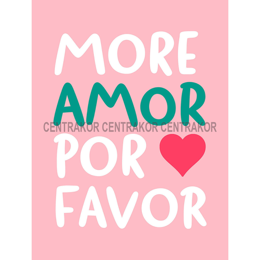 Affiche déco inscription more amor por famor 30x40cm