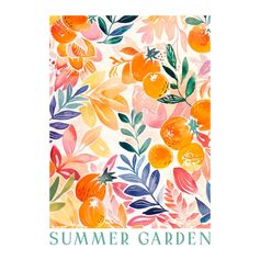 Affiche déco jardin d'été 30x40cm
