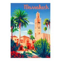 Affiche déco Marrakech 30x40cm
