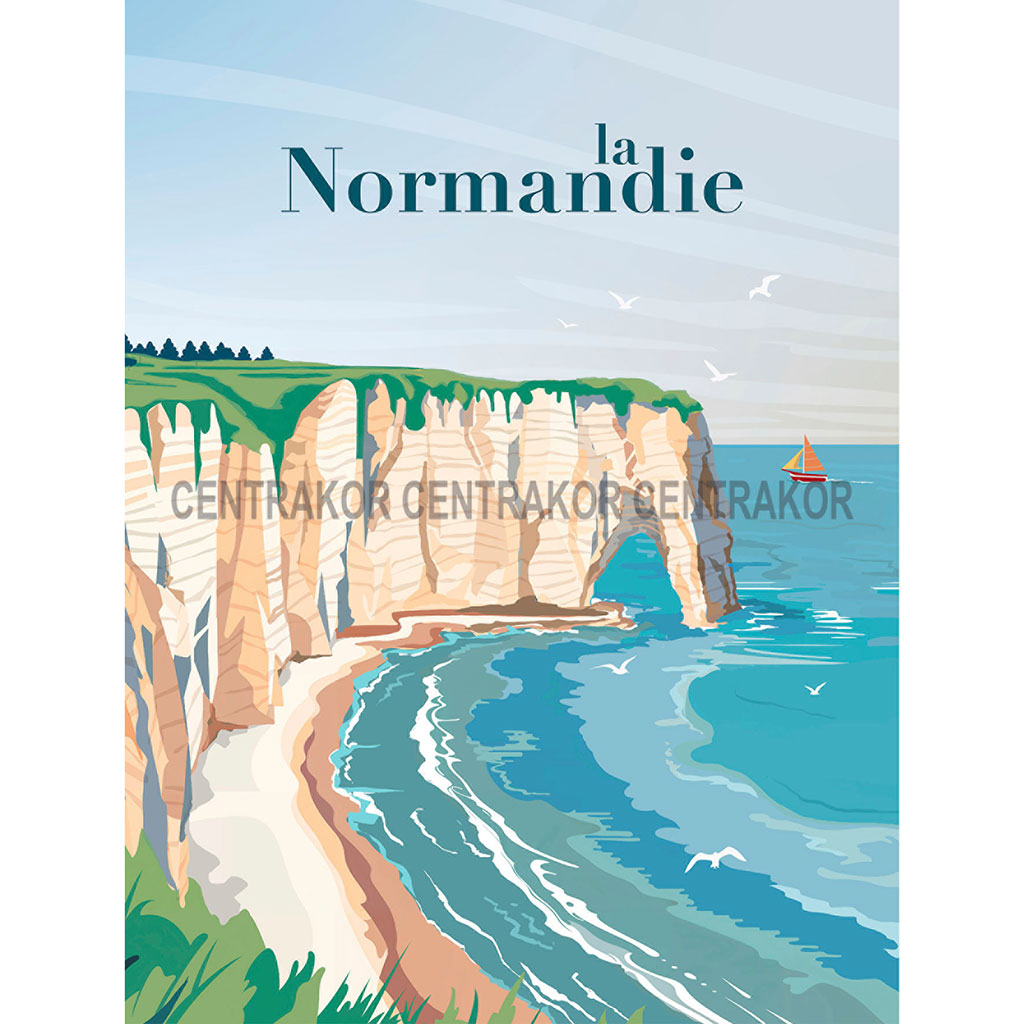 Affiche déco Normandie 30x40cm