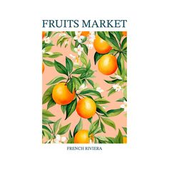 Affiche déco orangers 21x9.7cm