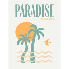 Affiche déco paradise beach 30x40cm