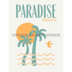 Affiche déco paradise beach 30x40cm
