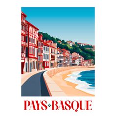 Affiche déco Pays Basque 30x40cm