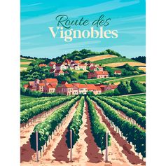 Affiche déco Route des Vignobles 30x40cm