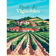 Affiche déco Route des Vignobles 30x40cm