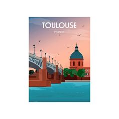Affiche déco Toulouse 30x40cm