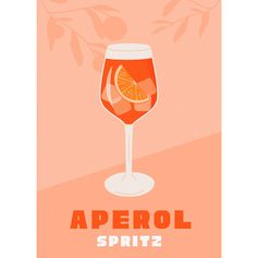 Affiche déco verre cocktail orange 21x29.7cm