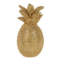 Ananas décoratif en résine et strass or H 24.2cm