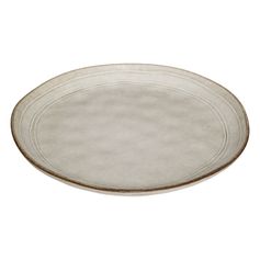 Assiette à dessert FLOWER en grès grise D 22cm