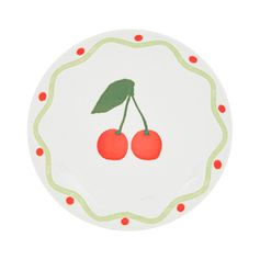 Assiette à dessert FRUITY cerise porcelaine D 19cm