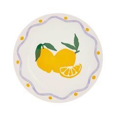 Assiette à dessert FRUITY citron porcelaine D 19cm