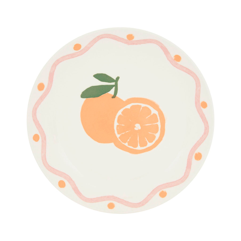 Assiette à dessert FRUITY orange porcelaine D 19cm