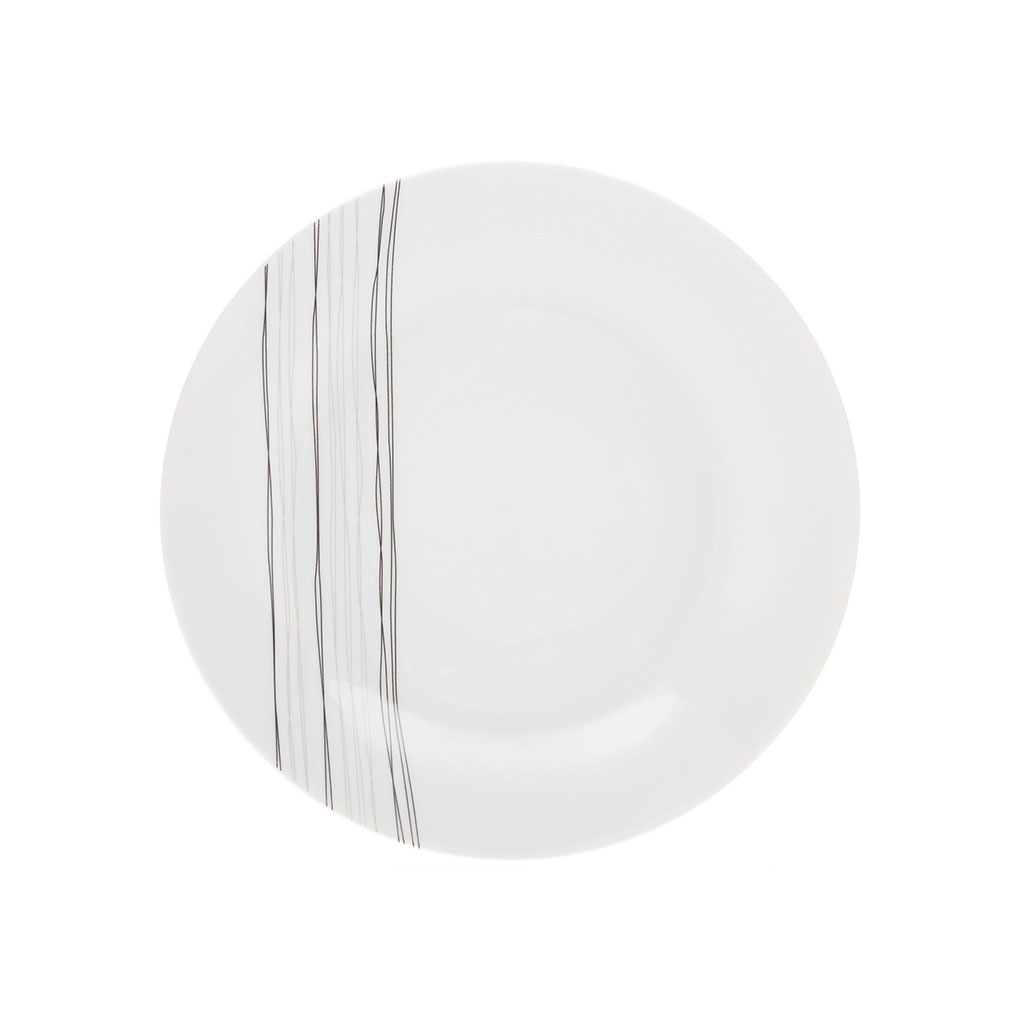 Assiette à dessert LIGNES en porcelaine blanche à motifs D 19cm