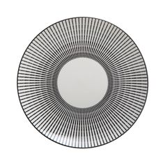 Assiette à dessert LUNIS en porcelaine blanche à motifs noirs D 19cm