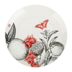 Assiette à dessert porcelaine JARDIN imprimée D 19cm - LETHU