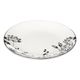 Assiette à dessert WHITE FLORAL en porcelaine blanche à motif floral noir D 20cm