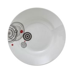 Assiette creuse INSTANT en porcelaine blanche et motifs D 22cm