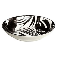 Assiette creuse PALME porcelaine noire D 20cm