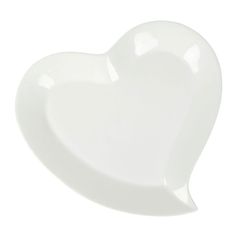 Assiette forme cœur porcelaine blanche 29x26cm