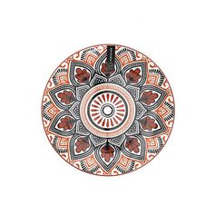 Assiette plate à dessert MANDALA orange D19cm
