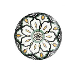 Assiette plate à dessert MANDALA vert D19cm