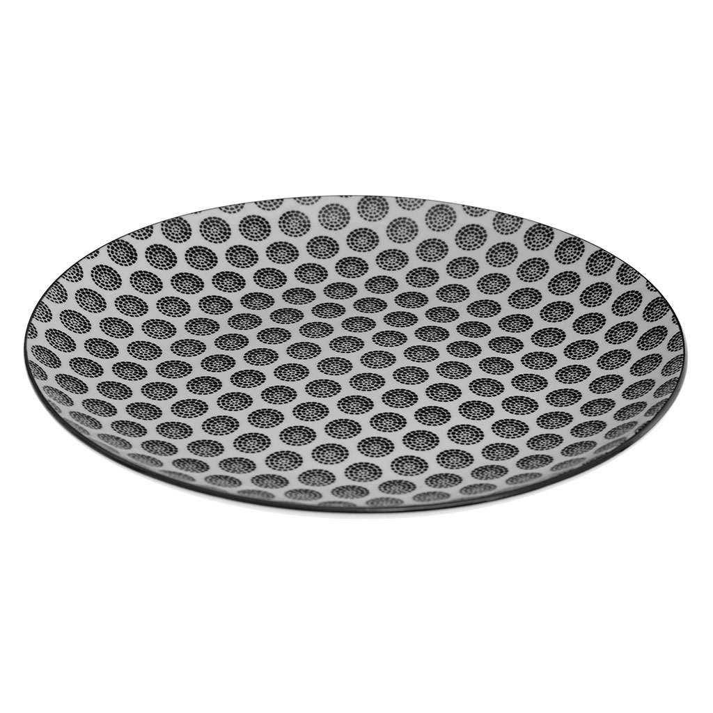 Assiette plate BOHEMIA en porcelaine à motif rond D 27cm