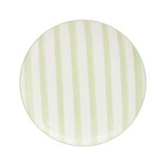 Assiette plate CHARLIE porcelaine vert et blanc D 27cm